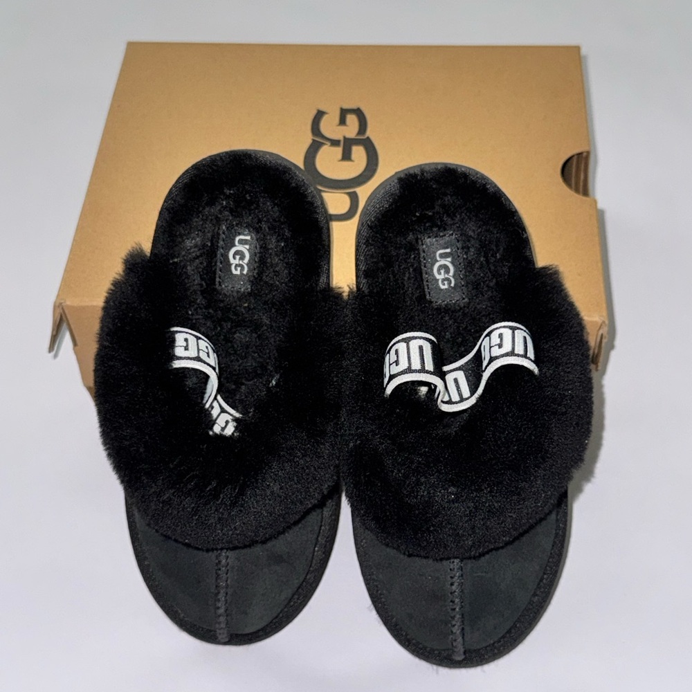 UGG Black Funkette Slippers